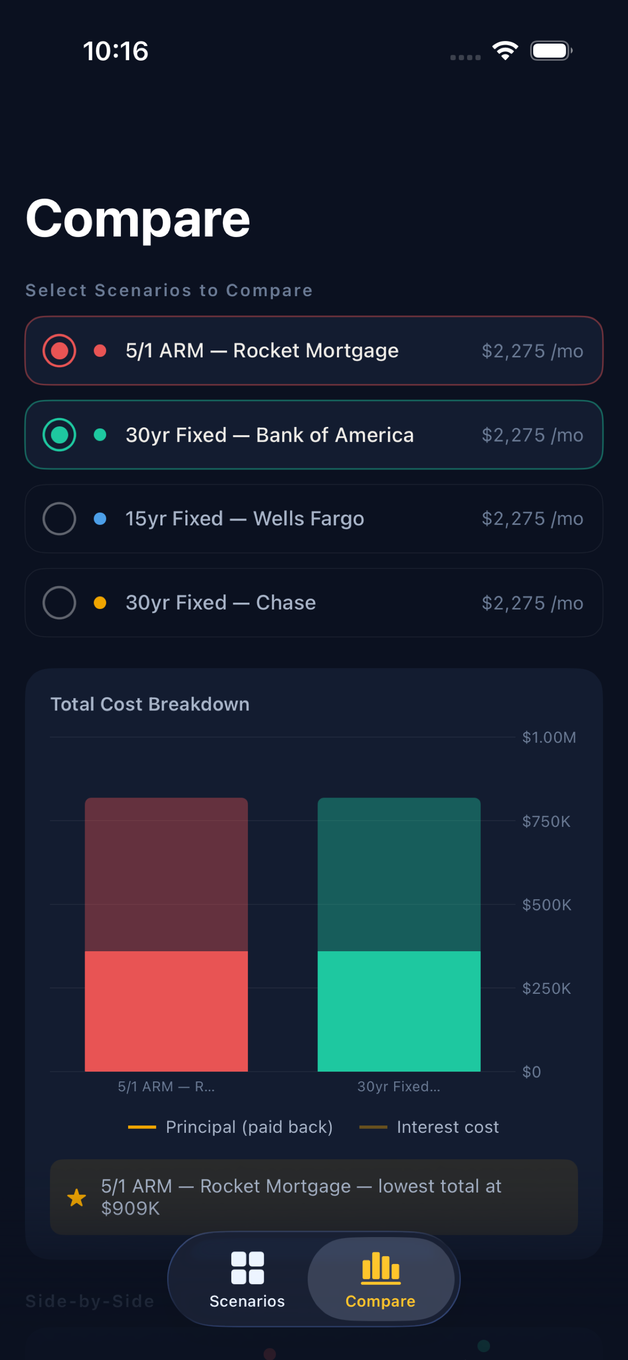 Side-by-side compare